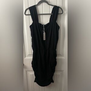 Sundry Square Neck Ruched Black
Dress
Size 2 (medium)
